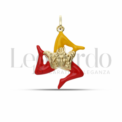 Modello Stampato con Smalto Rosso e Giallo in Oro Giallo da 1,3gr.