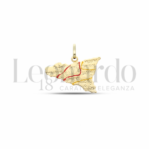Modello Stampato con Smalto Rosso e Giallo in Oro Giallo da 1,4gr.