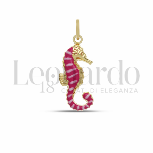 Modello Stampato con Smalto Fucsia e Smalto Bianco in Oro Giallo da 1gr.