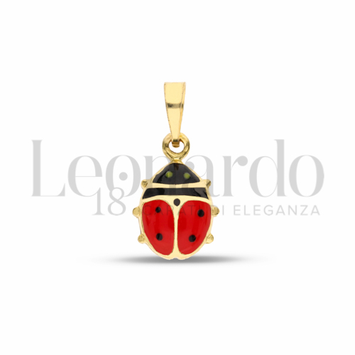 Orecchini Bimba Oro 9K – Coccinella 5 Mm – Chiusura A Vite Di Sicurezza – Regalo Nascita, Battesimo, 3-24 Mesi – Time Road LG00117/5