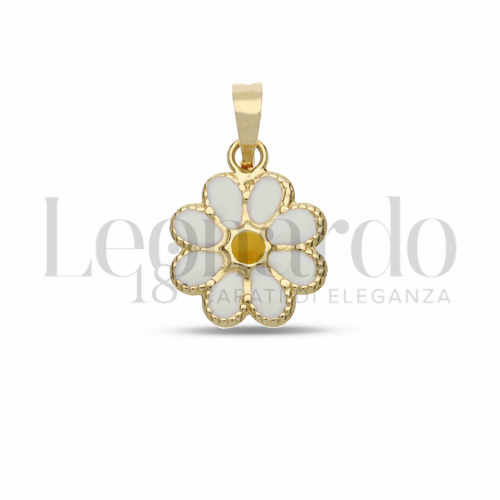 Misura 1 ° Misura con Smalto Bianco in Oro Giallo da 0,4gr.