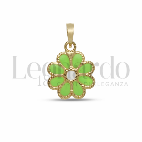 Misura 1 ° Misura con Smalto Verde in Oro Giallo da 0,4gr.