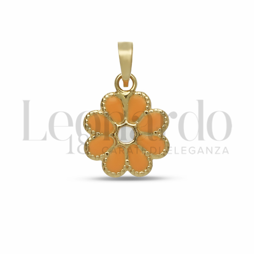 Misura 1 ° Misura con Smalto arancione in Oro Giallo da 0,4gr.