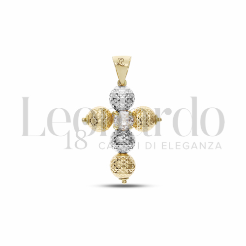 Sfera da 6 mm con Zircone bianco in Oro Giallo e Oro Bianco da 1,8gr.