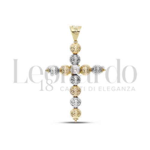 Sfera da 5 mm con Zircone bianco in Oro Giallo e Oro Bianco da 2gr.