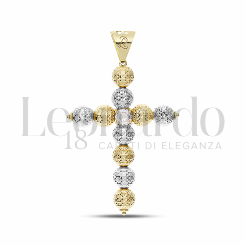 Sfera da 6 mm con Zircone bianco in Oro Giallo e Oro Bianco da 3,1gr.