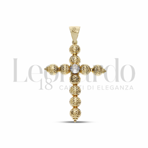 Sfera da 5 mm con Zircone bianco in Oro Giallo da 2gr.