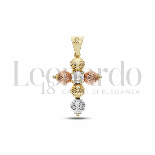 Sfera da 6 mm con Zircone bianco in Oro Giallo, Oro Bianco e Oro Rosa da 2gr.