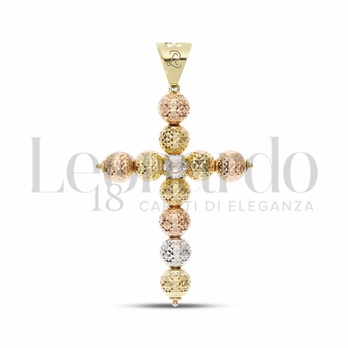 Sfera da 6 mm con Zircone bianco in Oro Giallo, Oro Bianco e Oro Rosa da 3,1gr.