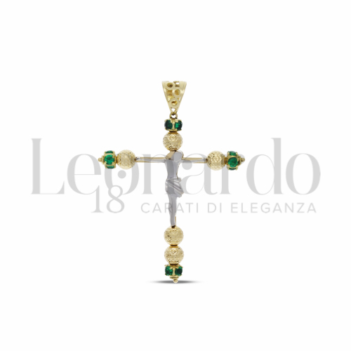 Sfera da 5 mm con Zircone verde in Oro Giallo e Oro Bianco da 3,7gr.