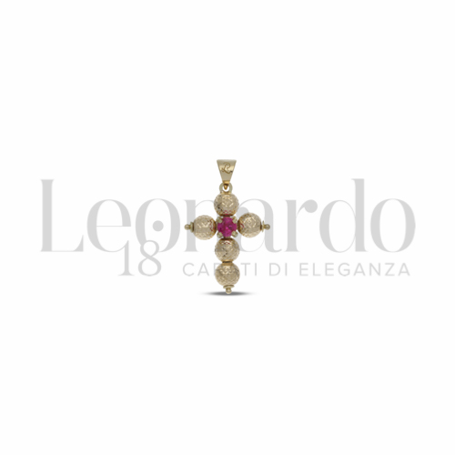 Sfera da 3 mm con Zircone rosso in Oro Giallo da 0,8gr.