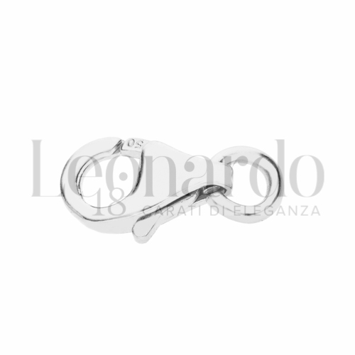 Modello Moschettone a Pera in Oro Bianco da 0,5gr.