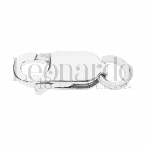 Modello Moschettone Rettangolare in Oro Bianco da 0,9gr.