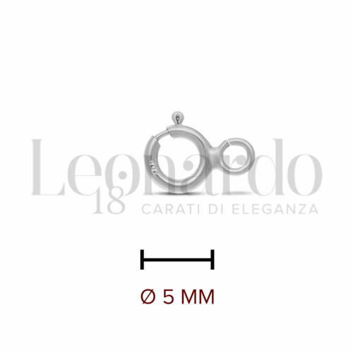 Modello Anello a molla superleggero in Oro Bianco da 0,11gr.