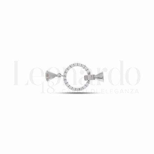 Tondo con Zircone bianco in Oro Bianco da 1,8gr.