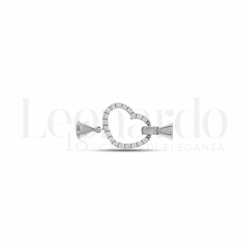 Cuore con Zircone bianco in Oro Bianco da 2,1gr.