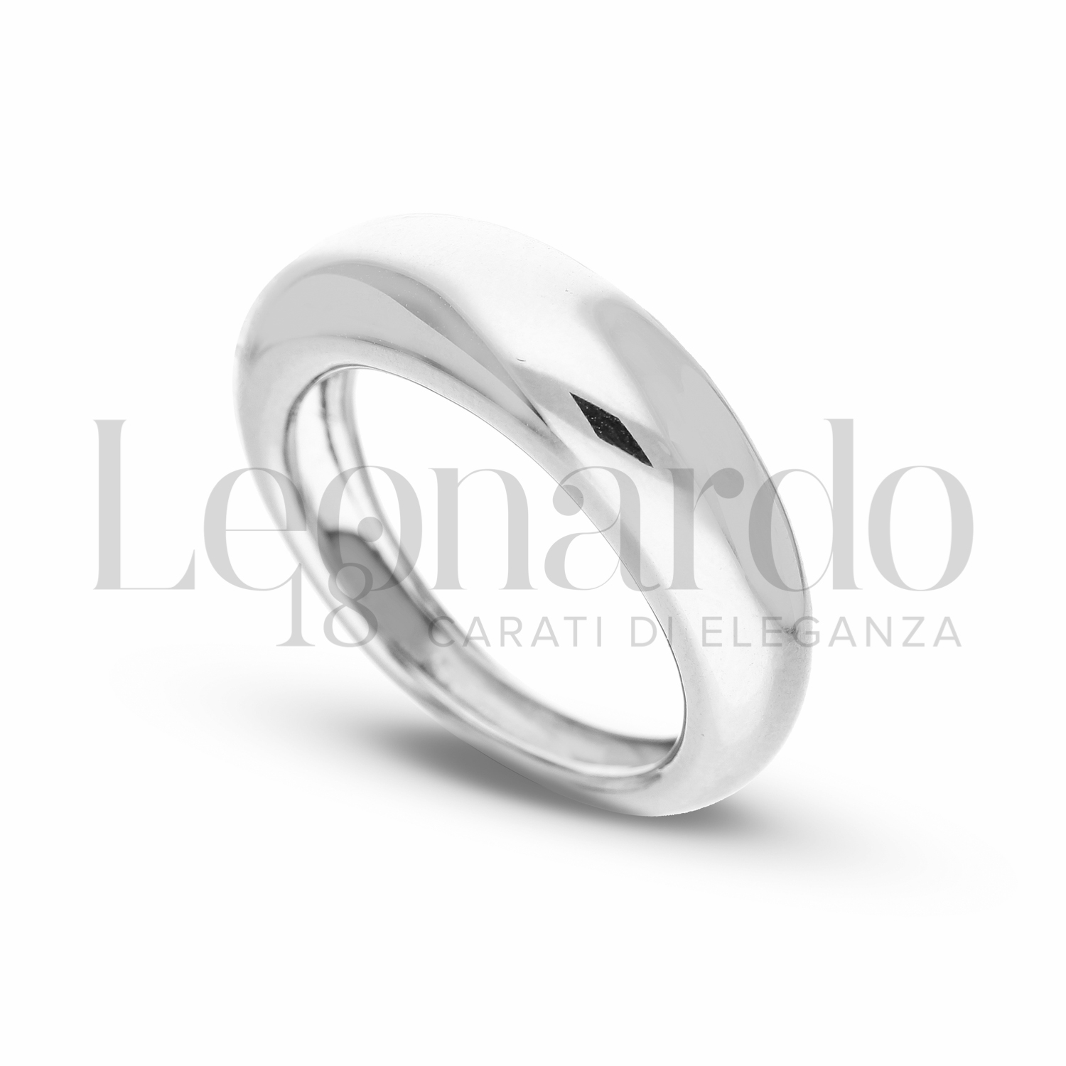 Anello Sottile Impilabile In Oro Bianco 14kt - Larghezza 0.75mm - Eleganza Minimal Taglia 8