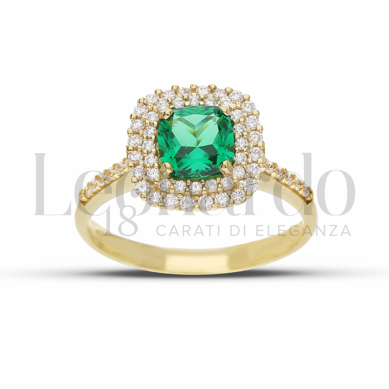 Anello Donna In Oro Giallo 585 (14kt) Con Topazio 0,50ct E Diamanti 0,05ct - Gioiello Con Certificato, Confezione Regalo
