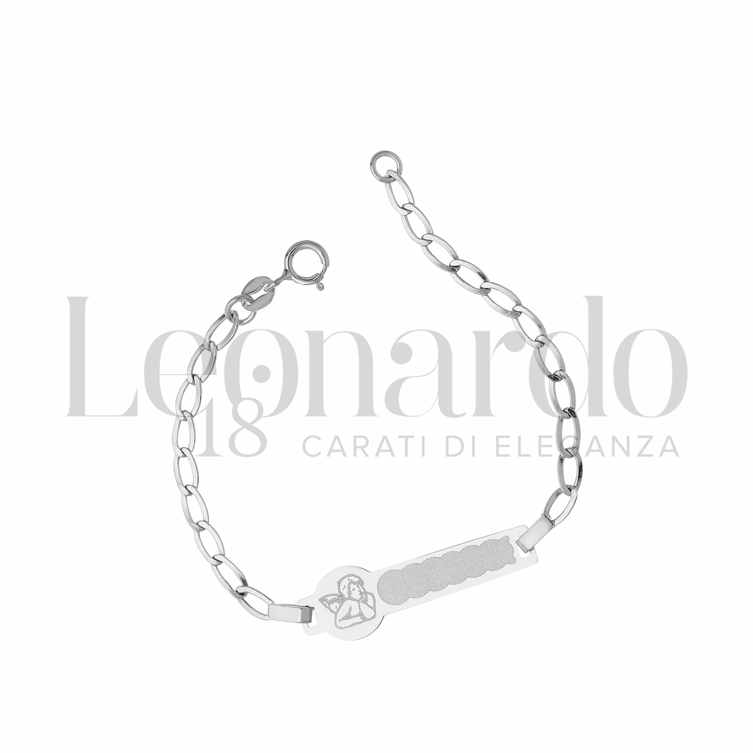 Clever Schmuck Set Ciondolo Angelo In Argento 925 Con Catena Venezia 42 Cm – Mini Angelo 11 Mm Con Zirconi
