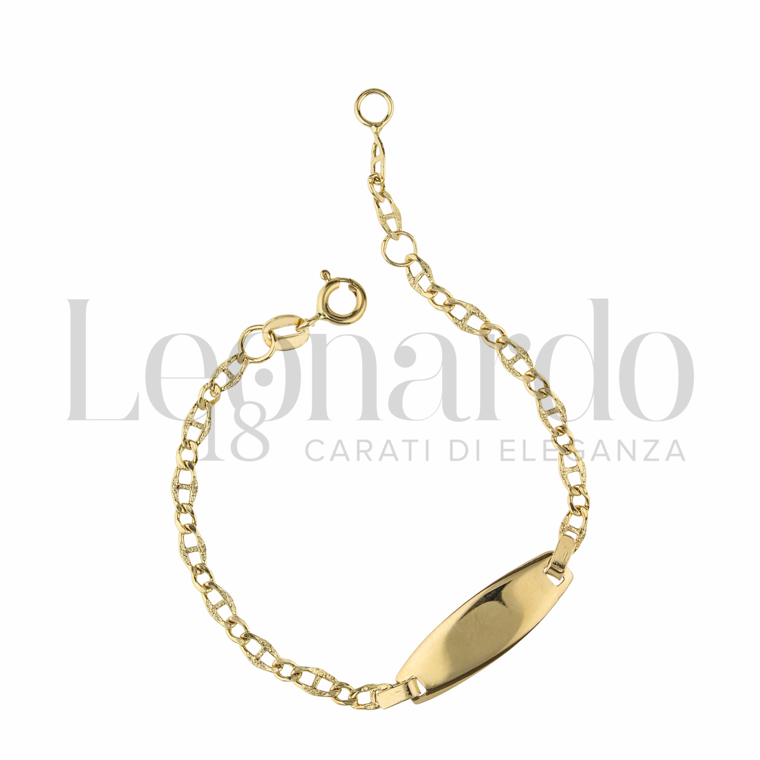 Bracciali Bracciale con Targa da Bambino/a in Oro 18 Carati Modello: senza  elementi Maglia o misura: 1 + satinata traversino Finitura elementi: Lucida  1,6g