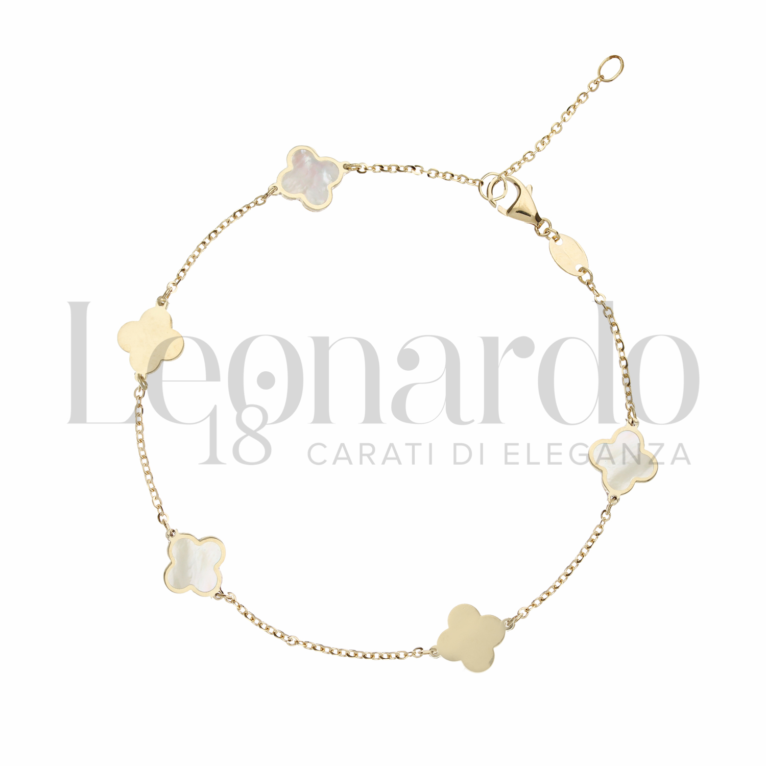 Bracciale Donna S'Agapò Con Ciondolo Quadrifoglio - Acciaio 316L, Collezione Happy - Foto 2