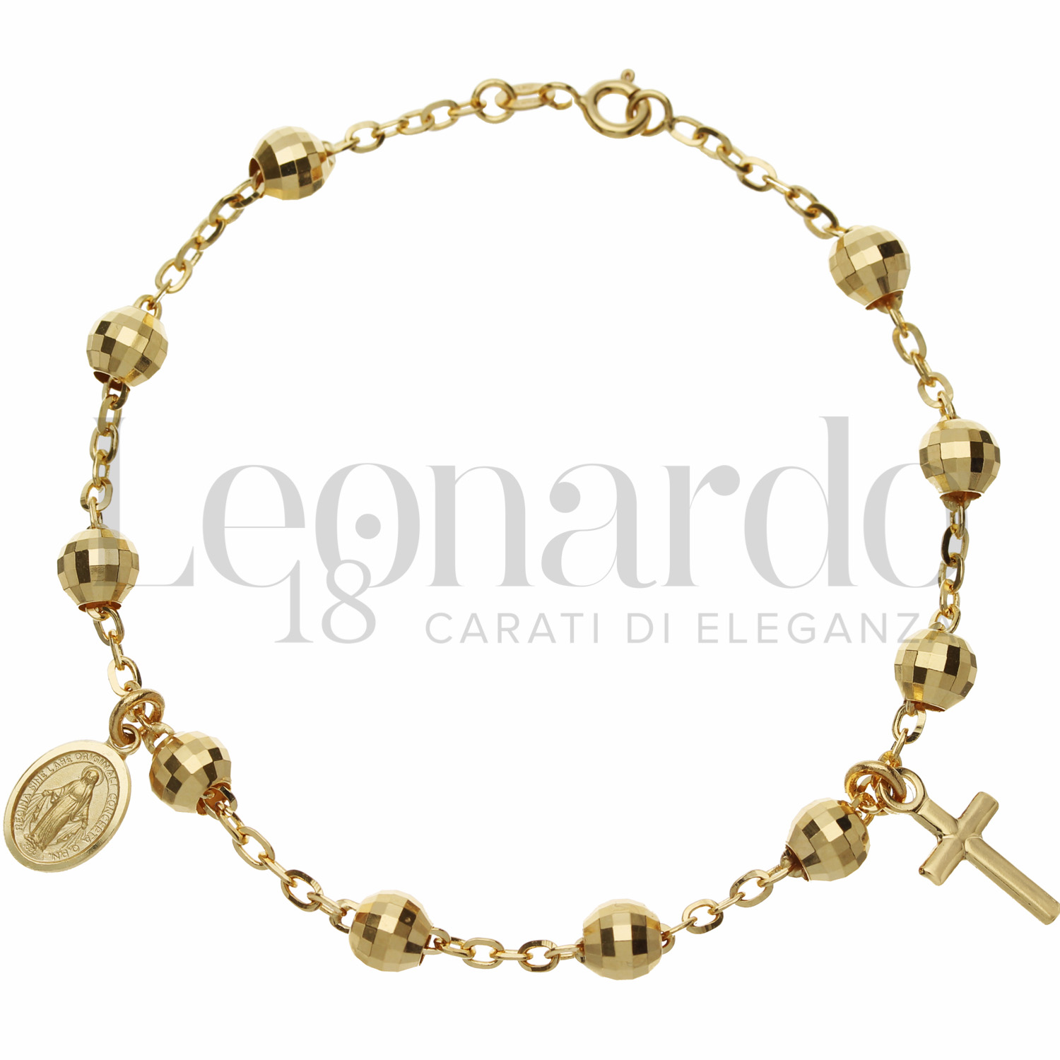 Bracciali Bracciale Rosario saldato in Oro 18 Carati Modello: Pendente  Diametro sfere: 6 mm Finitura o elementi: Sfaccettata 7,9g