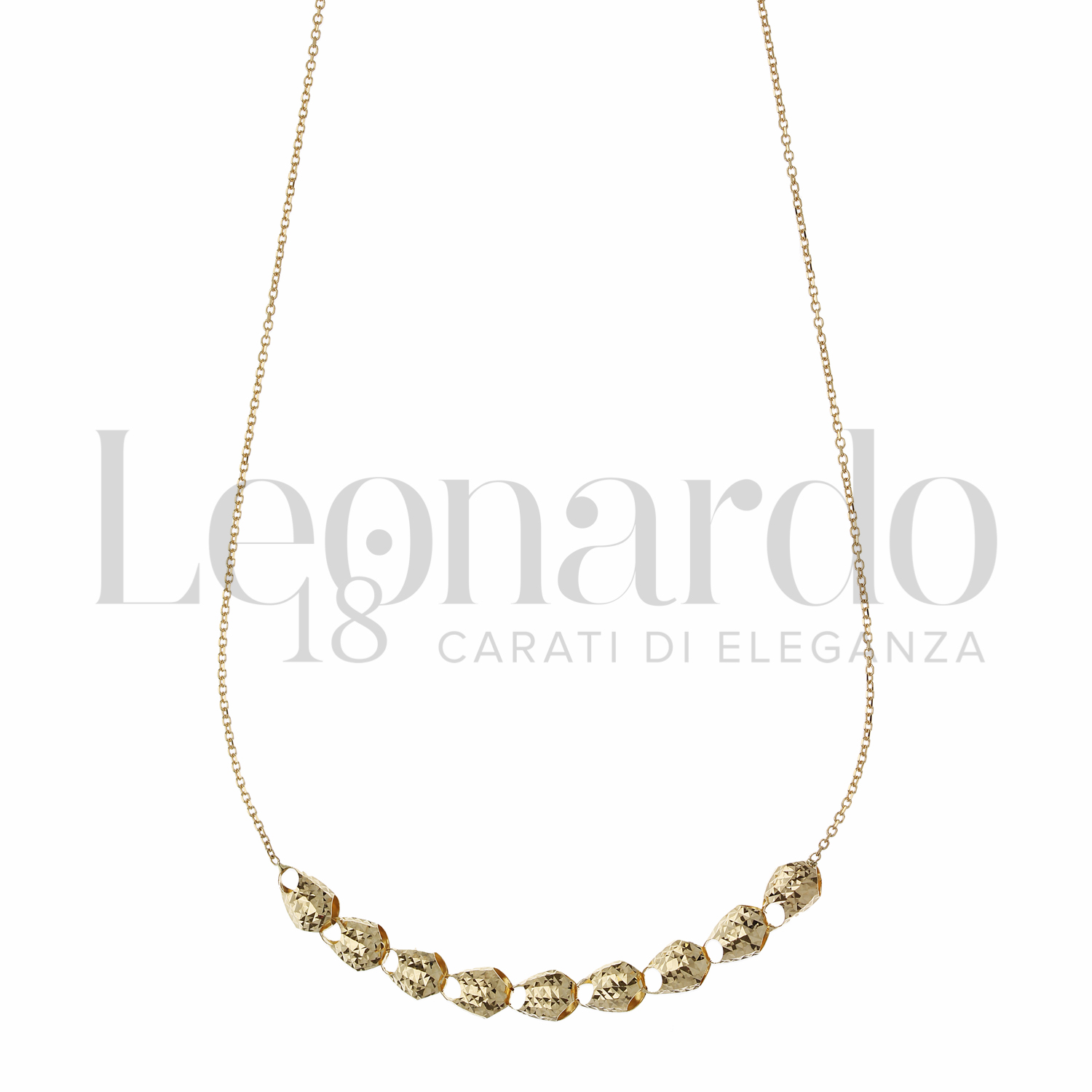 Elli Collana Donna Con Ciondolo A Spirale E Perle Sintetiche | Oro Giallo 375 (9kt) | Lunghezza 45 Cm | Regalo In Scatola Gioielli