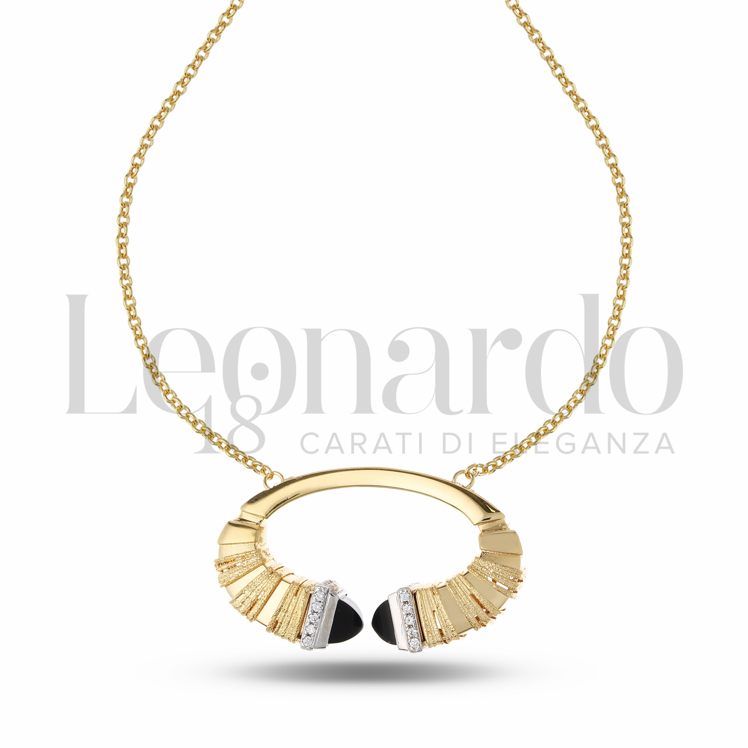 Collane Collana Collezone Double Stone da Donna in Oro 18 Carati Forma o  finitura: Satinata Lunghezza: 40 cm 12,3g