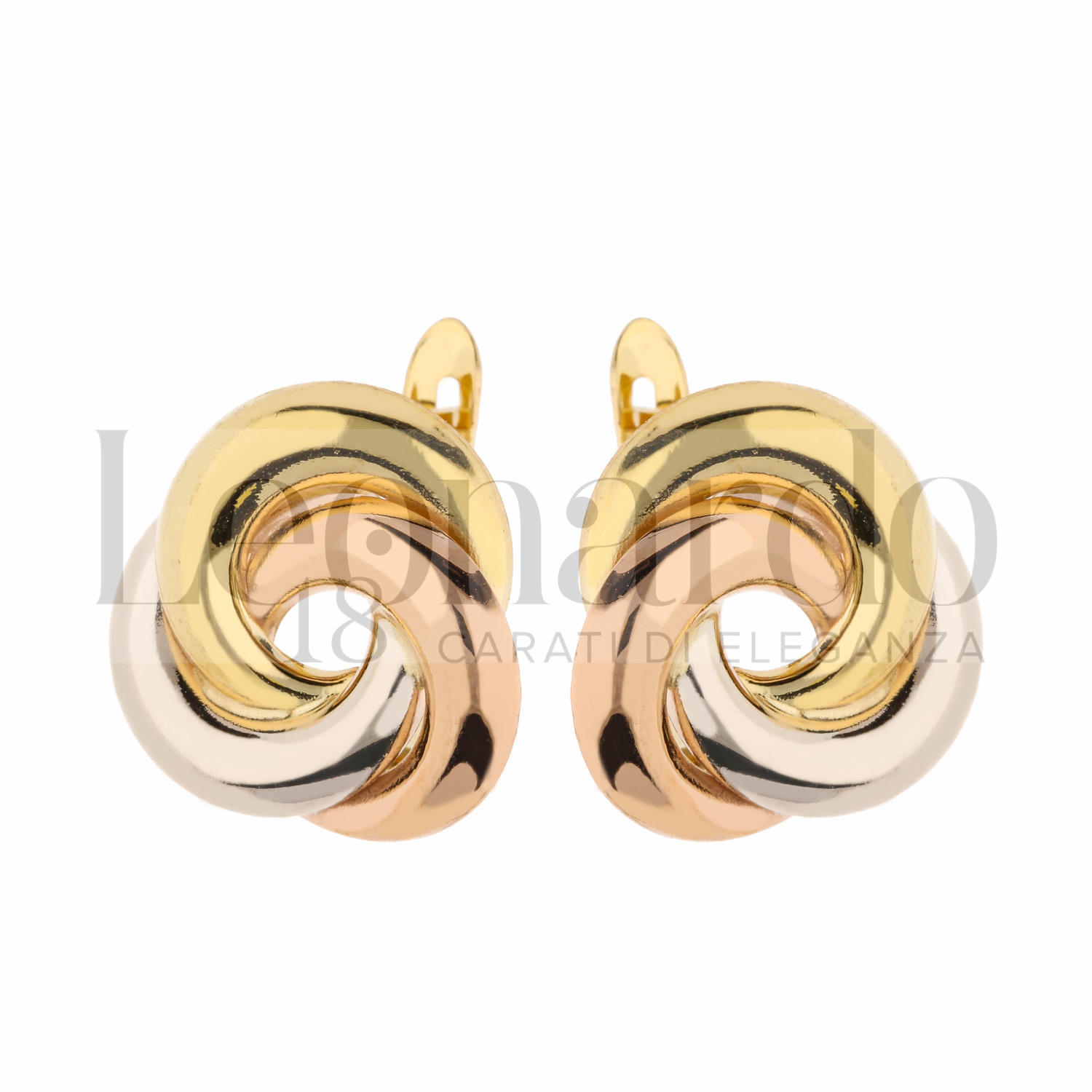 Carissima Orecchini Creole 20 Mm In Oro 9kt – Tre Colori (rosa, Bianco, Giallo) – Eleganza Italiana
