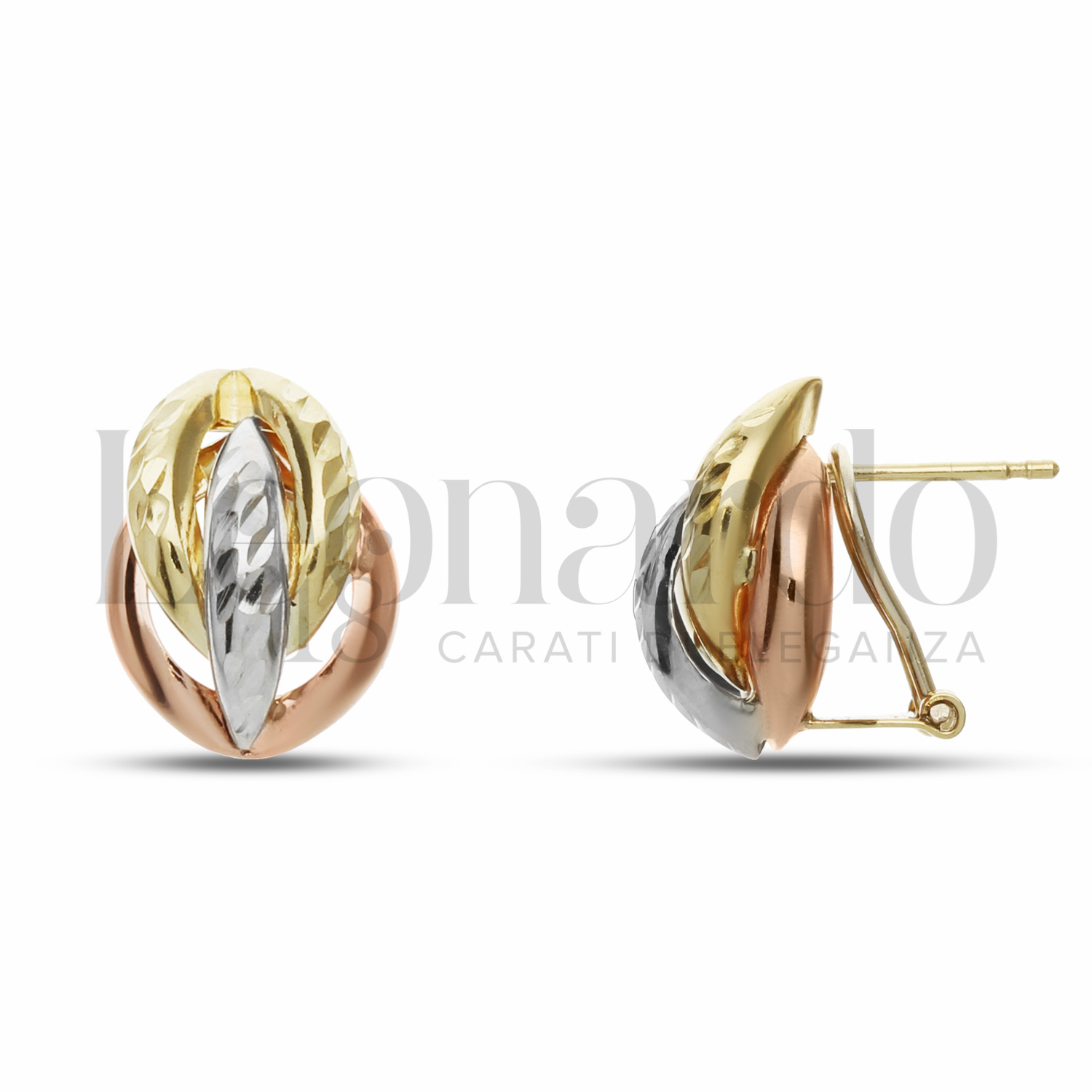Orecchini A Perno Carissima Gold: Eleganza Italiana In Oro Bianco 9ct
