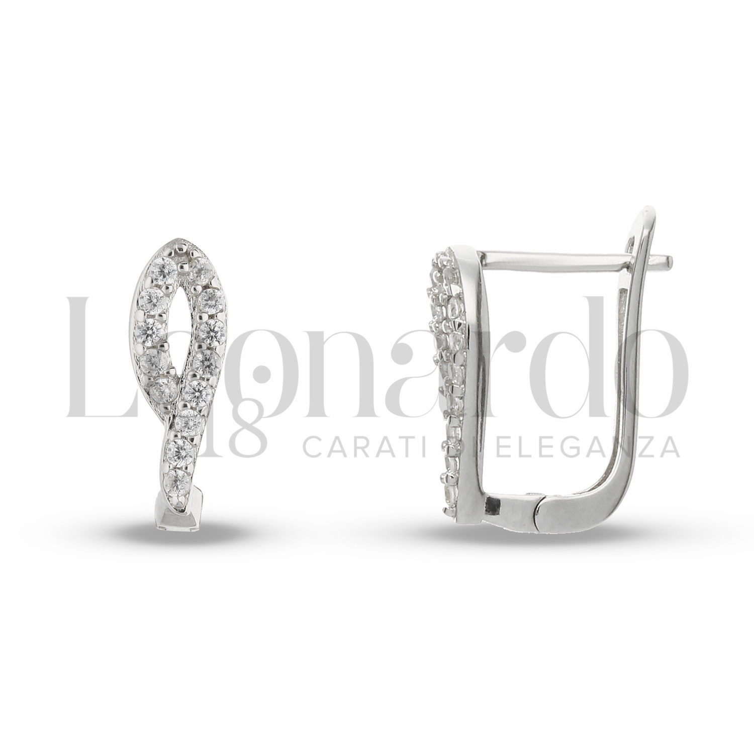 Navachi Orecchini A Lobo Placcati Oro 18kt Con Zircone A Forma Di Rana/Rospo – Verde, Taglia S, Confezione Regalo