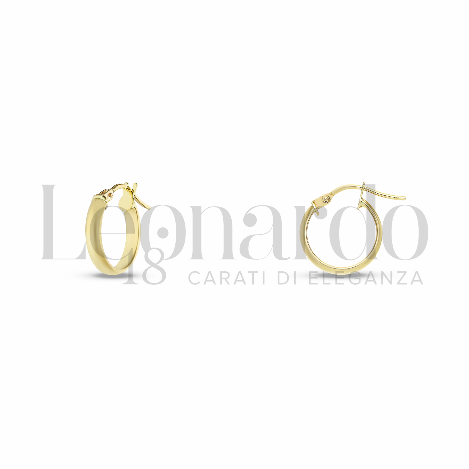 Orecchini A Cerchio Oro 9 Carati (375) – Finitura Liscia, Tubo 3 Mm, Diametro 15 Mm, Colore Gold