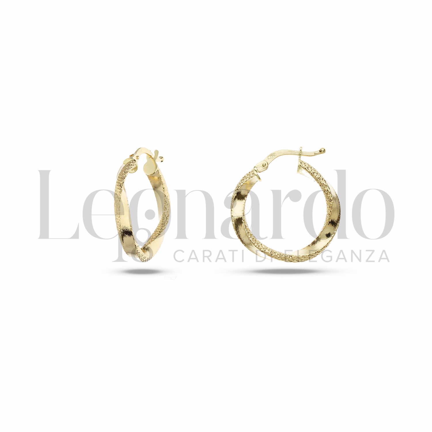 Citerna Orecchini A Cerchio Donna Oro Giallo 9 Carati (375) - Leggeri E Classici, In Confezione Regalo