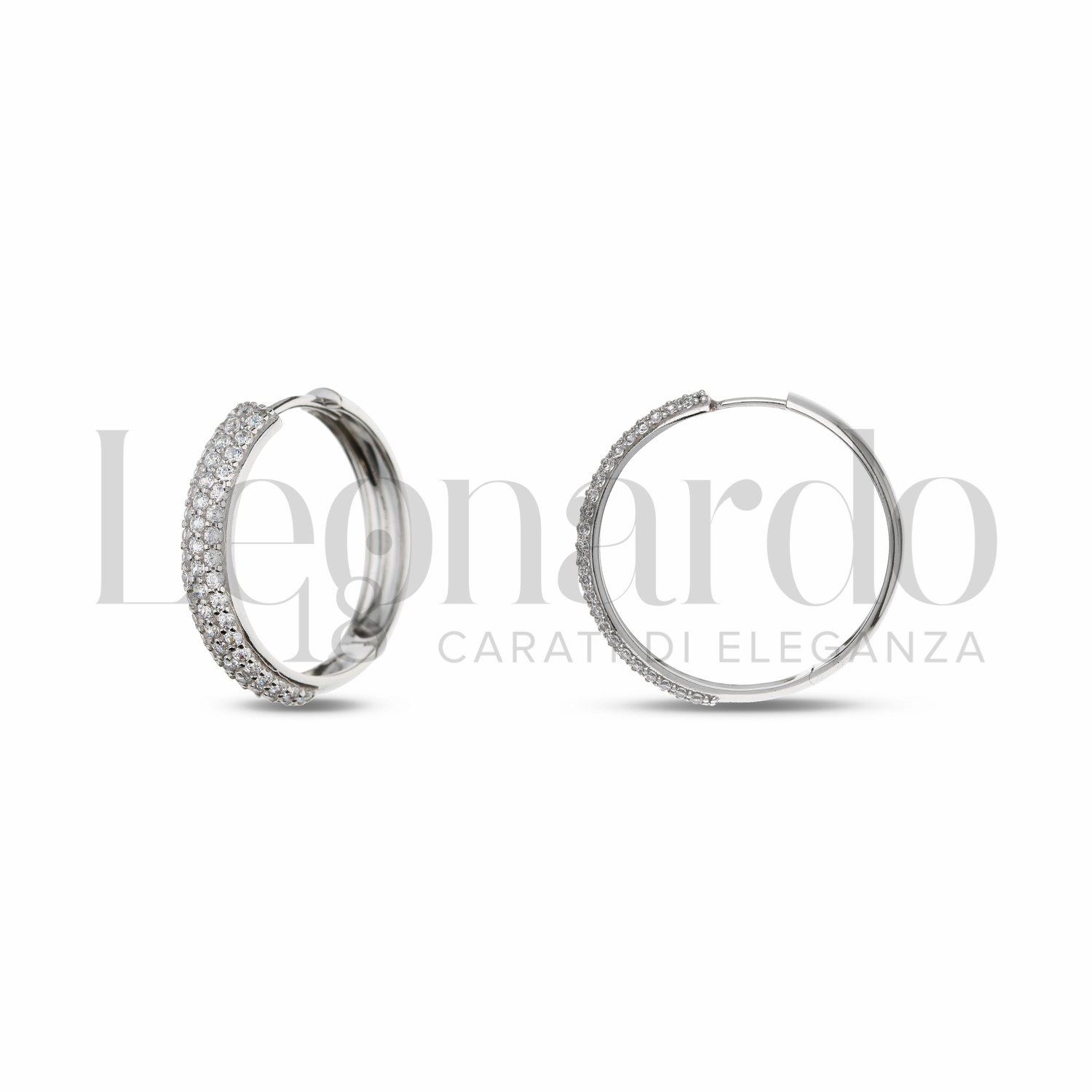Orecchini A Cerchio In Argento Sterling 925 Con Zirconia Cubica | Piccoli Cerchi 14,7x16 Mm | Ipoallergenici Per Orecchie Sensibili | Idea Regalo In Confezione | JSGEMSLEE