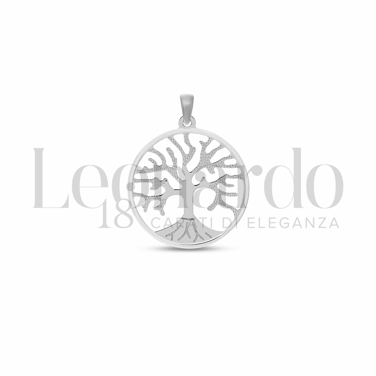 Laimons Orecchini A Pressione Donna Albero Della Vita In Argento 925 Con Brillantini, Diametro 8 Mm, Finitura Lucida, Regalo In Confezione Elegante
