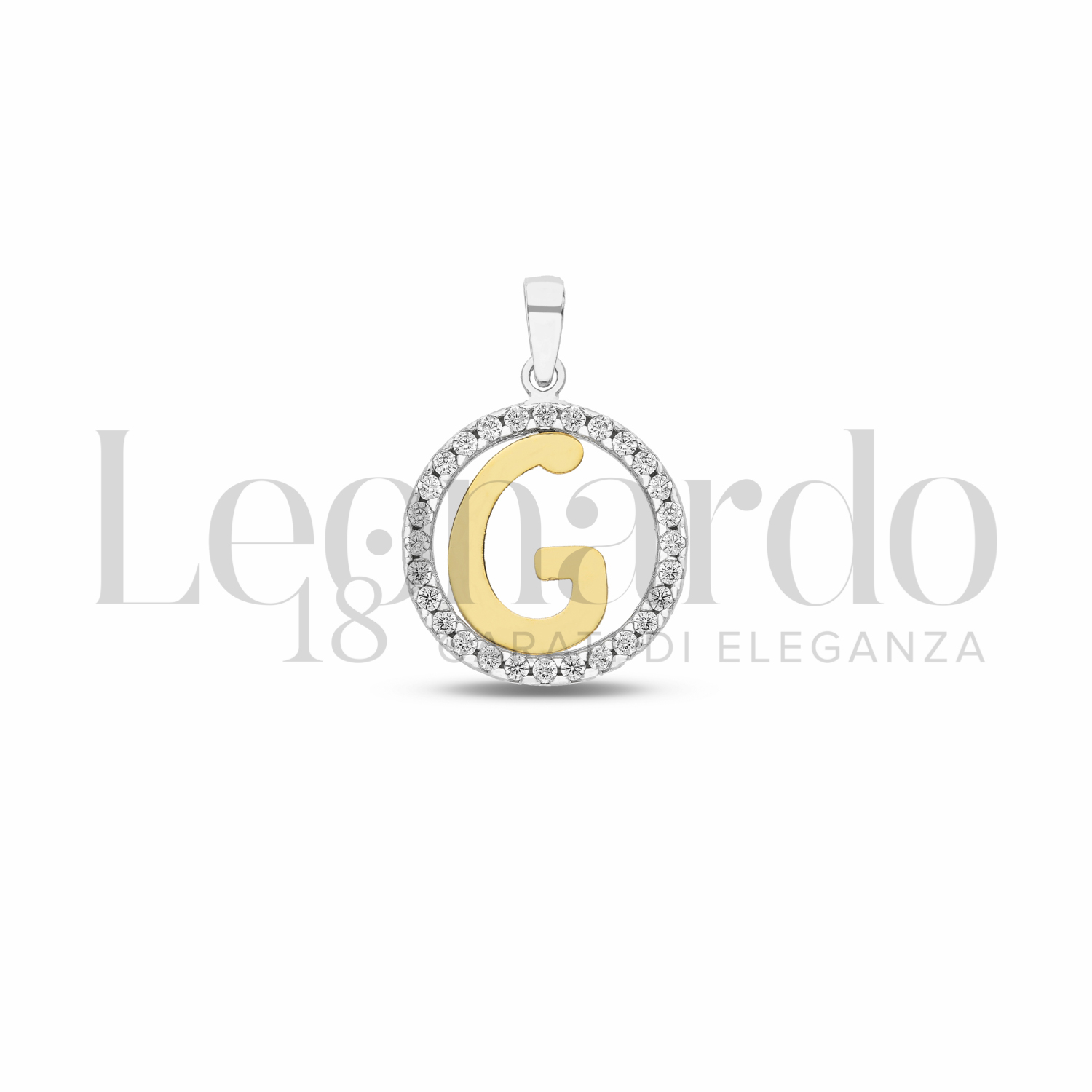 Collana Con Lettera Iniziale GD Signs – Acciaio Inox Placcato Oro 18k E Zirconi, Regolabile 40-45 Cm