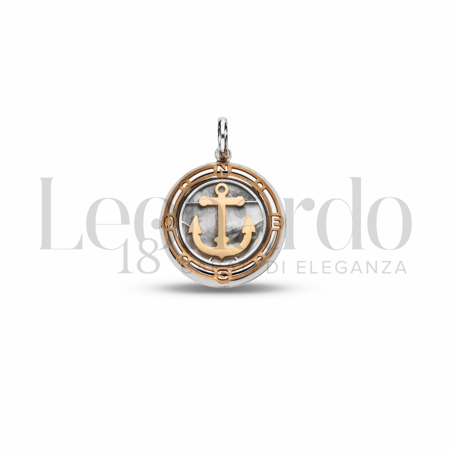 Tuscany Silver Collana In Argento 925 Con Ciondolo Rotondo Traforato – Madreperla Bianca E Onice Nero Su Catena 41-46 Cm